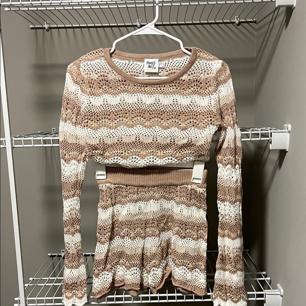 Striped Knit Sweater and Skirt Set